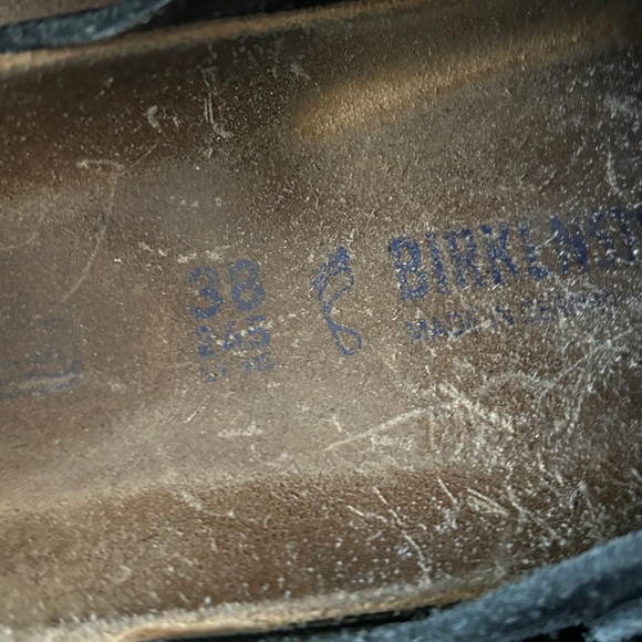 Birkenstock Black Suede Boston Mules - Picture 4 of 8